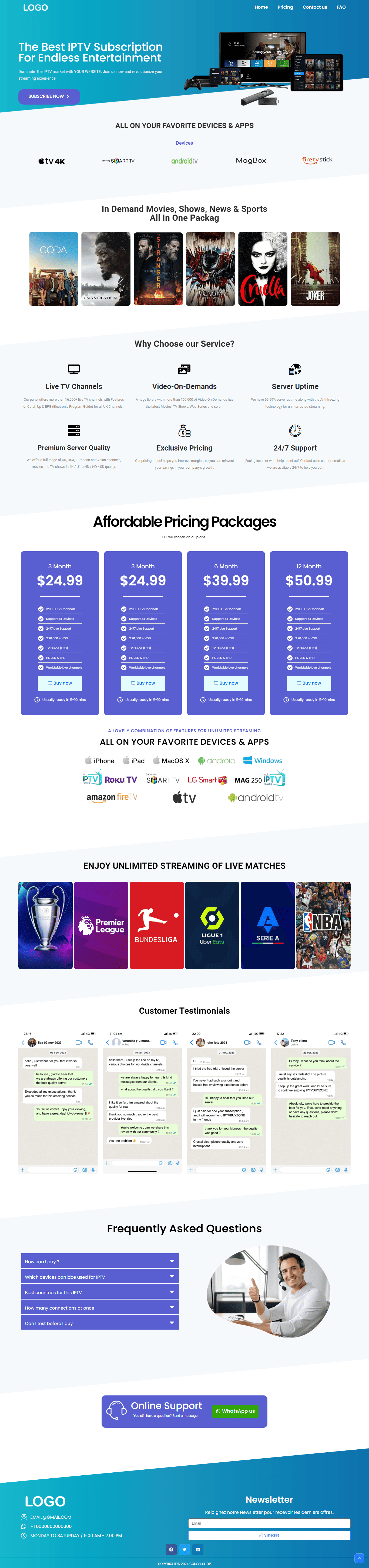 Modèle IPTV magnifique bleu et blanc